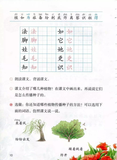 二年级植物妈妈有办法课后仿写