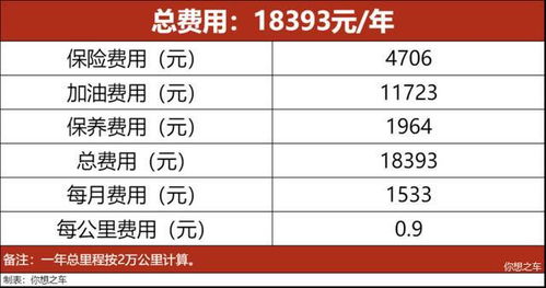 汽车每月花费多少