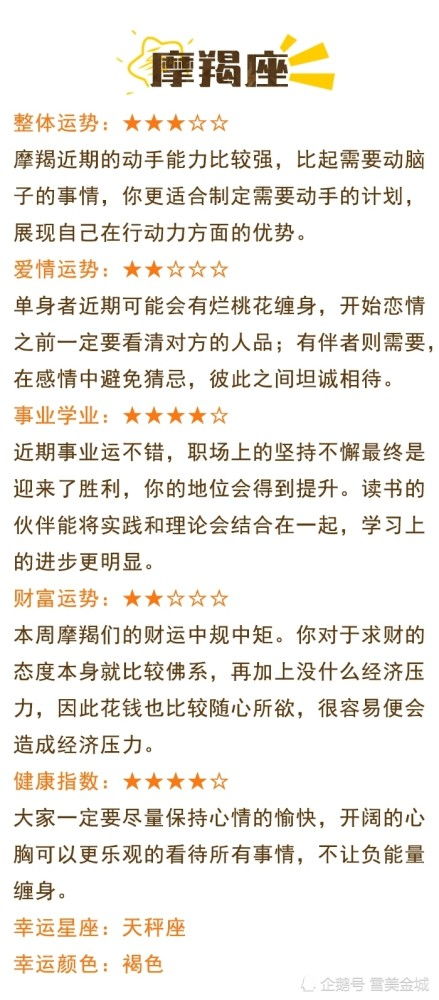 近期一周星座运势查询表最新