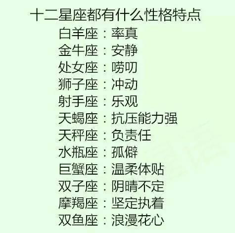 揭秘十二星座，性格特征揭秘，你属于哪一种？
