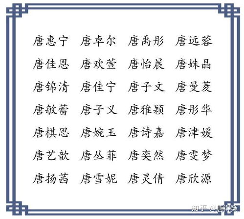 唐姓龙凤宝宝取名秘籍