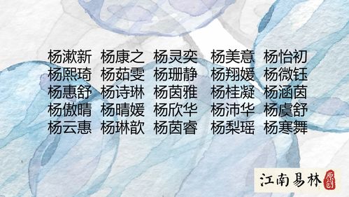 杨姓宝宝取名攻略